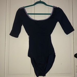 Mariia navy blue and light purple trim leotard